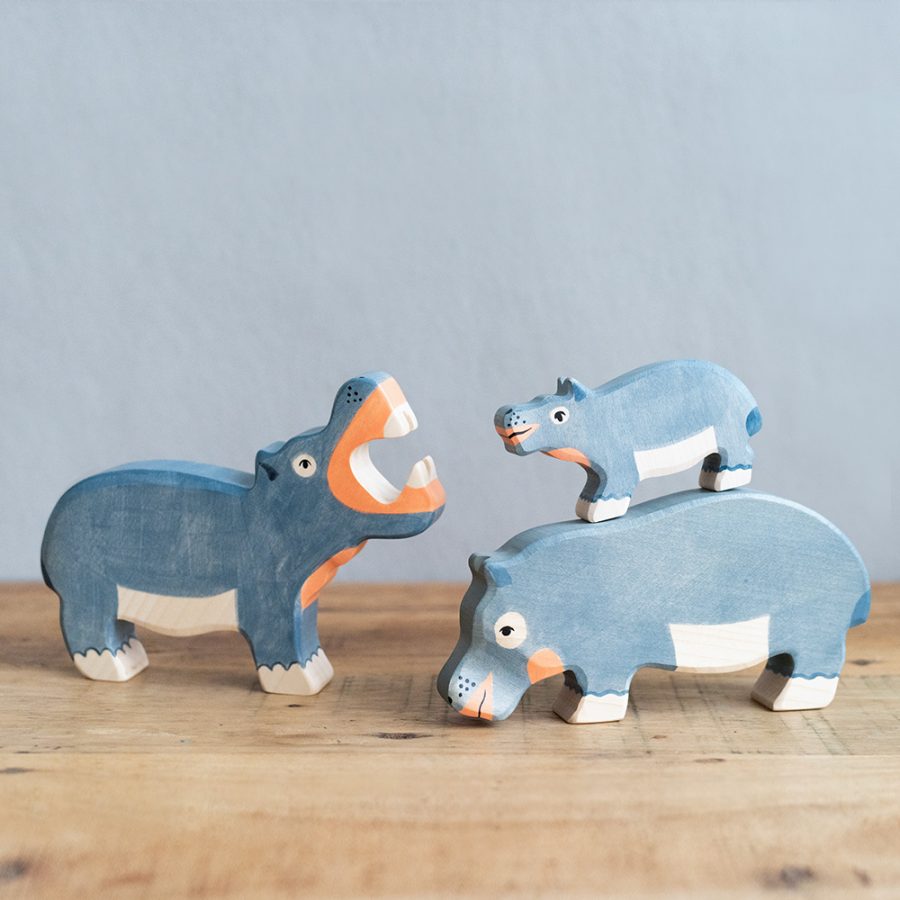 HOLZTIGER 德國木製動物積木 / 河馬