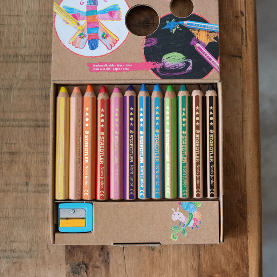 STAEDTLER Noris junior 3合1 蠟鉛筆 / 12 色 + 削筆器