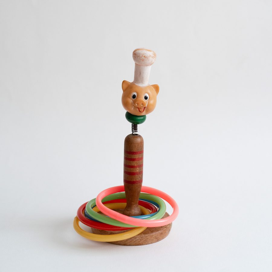 昭和 レトロ 小豬廚師套圈圈古道具