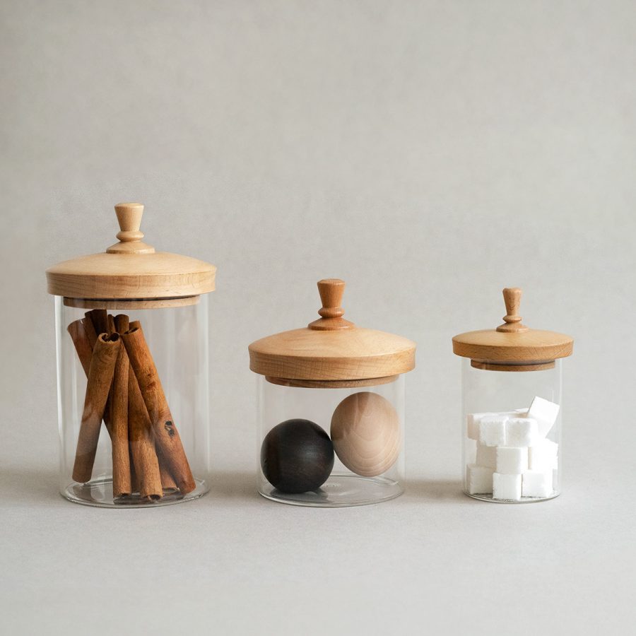 AXCIS 玻璃密封收納罐 / 原木蓋