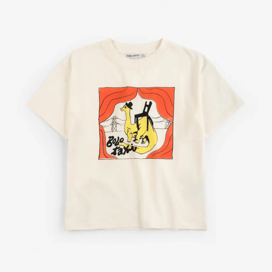 BOBO CHOSES Taxi Saurus T‑shirt / 2Y – 8Y